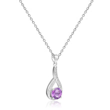 Load image into Gallery viewer, Amethyst Round Pendant Necklace - FineColorJewels