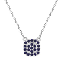 Load image into Gallery viewer, Blue Sapphire Encrusted Pendant Necklace - FineColorJewels