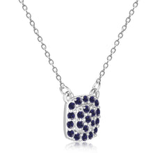 Load image into Gallery viewer, Blue Sapphire Encrusted Pendant Necklace - FineColorJewels