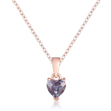 Load image into Gallery viewer, Alexandrite Heart Necklace - FineColorJewels