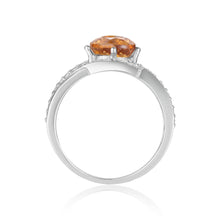 Load image into Gallery viewer, Luxurious Round cut Natural Citrine Ring with White Sapphire - FineColorJewels