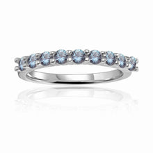 Load image into Gallery viewer, Stackable Sterling Silver Round Alexandrite Eternity Ring - FineColorJewels