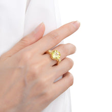 Load image into Gallery viewer, Canary Yellow Sapphire Solitaire Ring in Gold Plated Silver