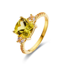Load image into Gallery viewer, Canary Yellow Sapphire Yellow Gold Plated Sterling Silver Ring