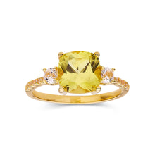 Load image into Gallery viewer, Canary Yellow Sapphire Yellow Gold Plated Sterling Silver Ring