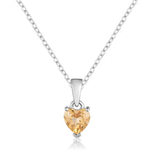 Load image into Gallery viewer, Citrine Heart Necklace - FineColorJewels