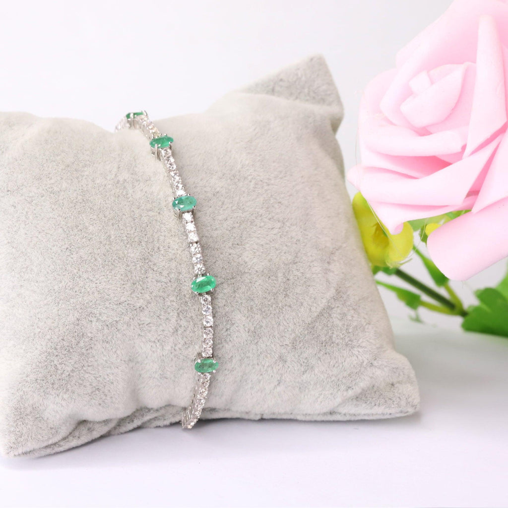 Emerald Adjustable Bracelet - FineColorJewels