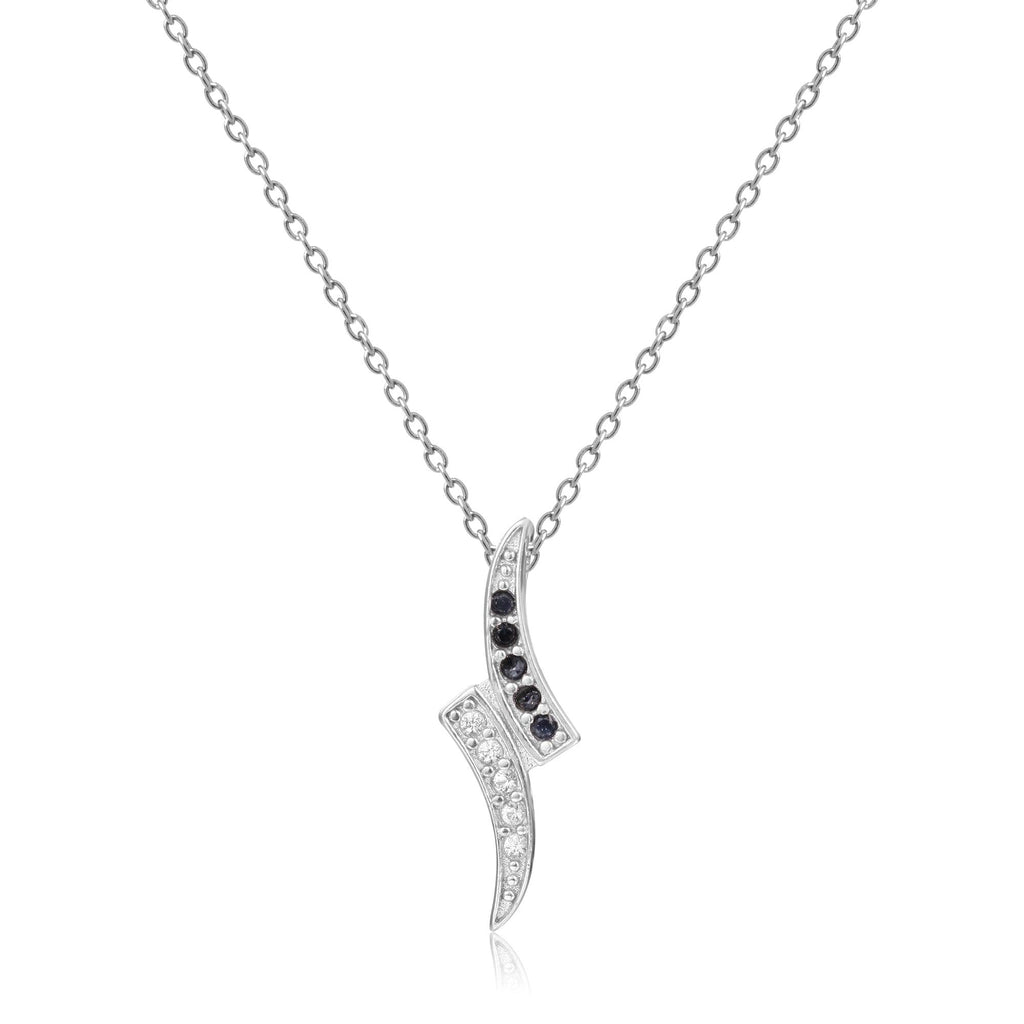 Black Sapphire Dainty Pendant Necklace - FineColorJewels