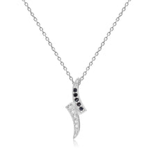Load image into Gallery viewer, Black Sapphire Dainty Pendant Necklace - FineColorJewels