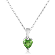 Load image into Gallery viewer, Sterling Silver Heart Shaped Chrome Diopside Pendant Necklace