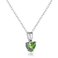 Load image into Gallery viewer, Sterling Silver Heart Shaped Chrome Diopside Pendant Necklace