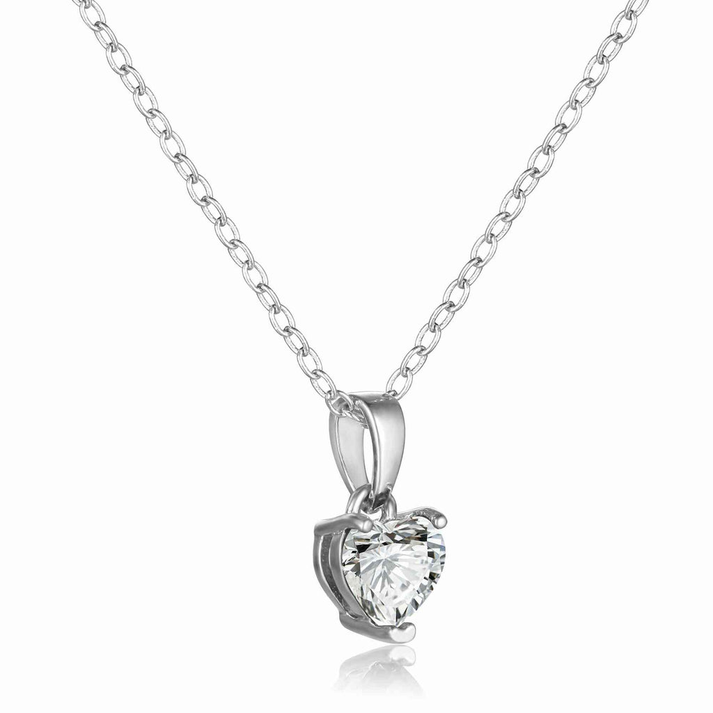 Moissanite Heart Necklace - FineColorJewels