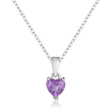 Load image into Gallery viewer, Amethyst Heart Necklace - FineColorJewels