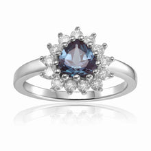 Load image into Gallery viewer, Alexandrite Halo Heart Ring - FineColorJewels