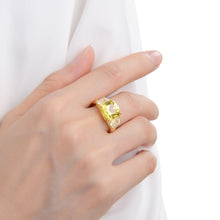 Load image into Gallery viewer, Golden Radiance Cushion Ring - FineColorJewels