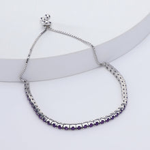 Load image into Gallery viewer, Natural Dark Amethyst Tennis Bolo Bracelet