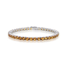 Load image into Gallery viewer, Petite Sterling Silver Citrine Bracelet, $ 200 - 300, Citrine, Round, Yellow, 925 Sterling Silver, Tennis