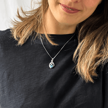 Load image into Gallery viewer, Blue Topaz Treble Clef Music Necklace - FineColorJewels