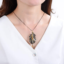 Load image into Gallery viewer, Signature Citrine Leaf Pendant.
$ 50 - 100, Citrine, Yellow, Oval, 925 Sterling Silver, Fashion