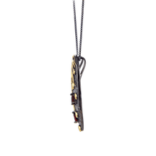 Load image into Gallery viewer, Artisan Gold Plated Garnet Pendant.
$ 50 - 100, Garnet, Pear,  925 Sterling Silver, 925 Sterling Silver Ð Gold Plated Yellow, Fashion
