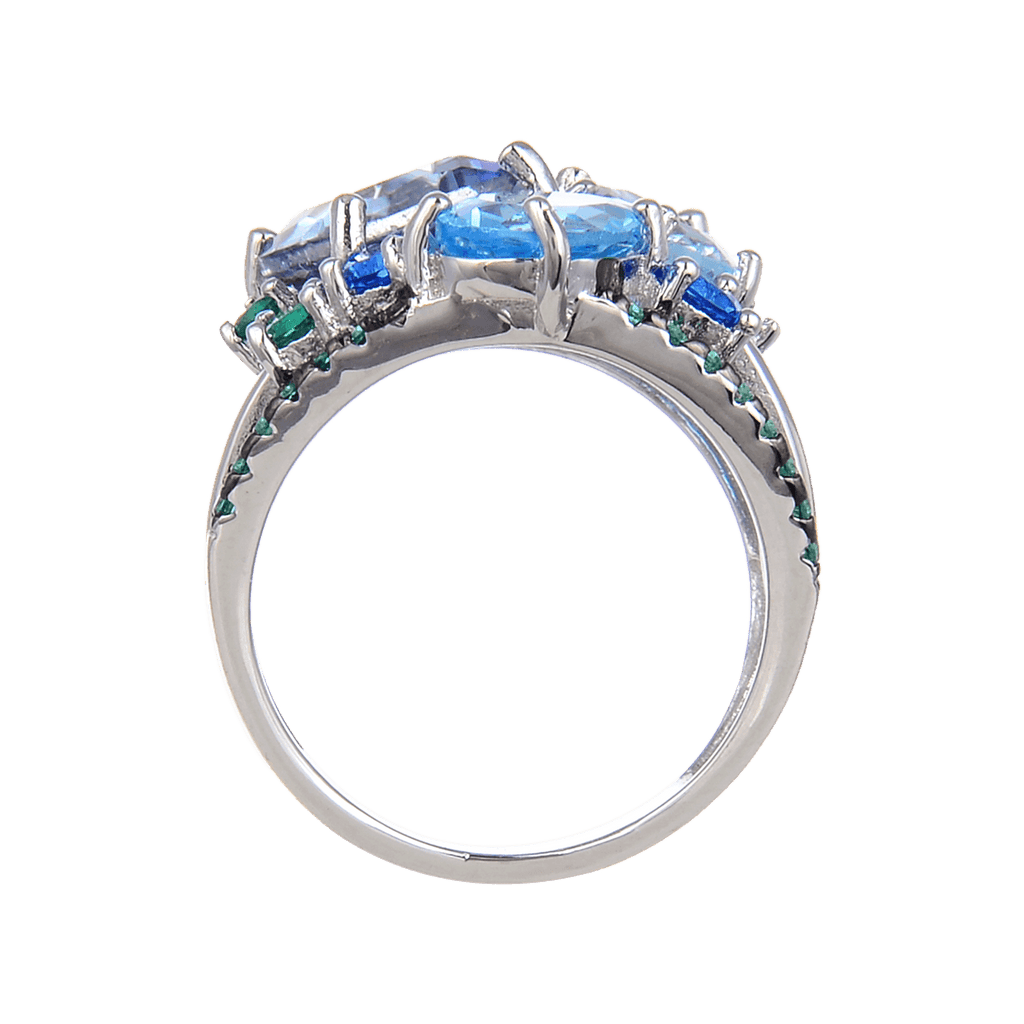 Classic Sterling Silver Mystic Quartz and Blue Topaz Ring.
$ 50 - 100, Blue Topaz, Cushion, Round, Oval, Blue, Iolite, 925 Sterling Silver, Cocktail