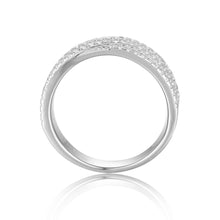 Load image into Gallery viewer, Plaited Baguette White Topaz Sterling Silver Ring, $ 50 - 100, White Topaz, White, Baguette, 925 Sterling Silver, 5, 6, 7, 8, Eternity