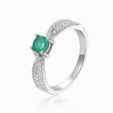 Load image into Gallery viewer, This May Birthstone Ring is a Green Emerald Unique Engagement Ring, this beautiful piece of jewelry could become a promise ring, an engagement ring, or a special gift this Christmas. A beautiful gift for her the Fine Color Jewels Dean Collection features Birthstone rings and other Fine Jewelry!