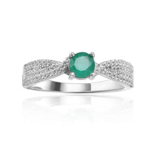 Load image into Gallery viewer, This May Birthstone Ring is a Green Emerald Unique Engagement Ring, this beautiful piece of jewelry could become a promise ring, an engagement ring, or a special gift this Christmas. A beautiful gift for her the Fine Color Jewels Dean Collection features Birthstone rings and other Fine Jewelry!