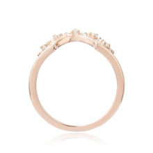Load image into Gallery viewer, Crown Rose Gold Plated Sterling Silver Ring with White Sapphire