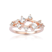 Load image into Gallery viewer, Enticing White Sapphire Cluster Ring in Rose Gold Plated Sterling Silver