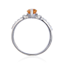 Load image into Gallery viewer, Sterling Silver Marquise Citrine White Topaz Ring.
$ 50 &amp; Under, $ 50 – 100, 6, 7, 8, Marquise, Citrine, Golden Yellow, White, White Topaz, 925 Sterling Silver, Fashion