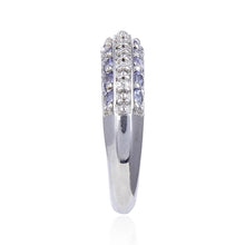 Load image into Gallery viewer, Stackable Tanzanite and White Topaz Band.
$ 50 - 100, 6, 7, 8, Round, Tanzanite, Blue Violet, White, White Topaz, 925 Sterling Silver, Eternity