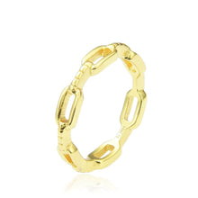 Load image into Gallery viewer, Chain Yellow Gold Plated Sterling Silver Ring 