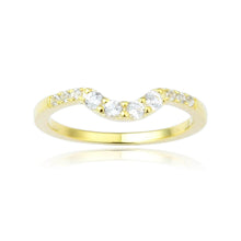 Load image into Gallery viewer, White Sapphire Yellow Gold Plated Crown Ring