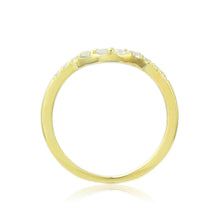 Load image into Gallery viewer, White Sapphire Yellow Gold Plated Crown Ring