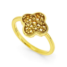 Load image into Gallery viewer, Four-Leaf Clover Citrine Ring