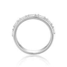 Load image into Gallery viewer, Decadent Baguette White Topaz Sterling Silver Ring, $ 50 - 100, White Topaz, White, Baguette, 925 Sterling Silver, 5, 6, 7, 8, Eternity