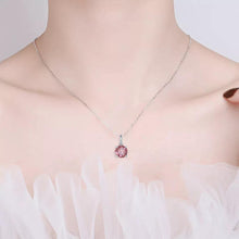 Load image into Gallery viewer, Pink Moissanite Solitiare Necklace - FineColorJewels