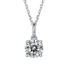 Load image into Gallery viewer, White Moissanite Solitiare Necklace - FineColorJewels