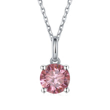 Load image into Gallery viewer, Pink Moissanite Solitiare Necklace - FineColorJewels