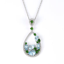 Load image into Gallery viewer, Teardrop Multi-Color Gemstone Pendant Necklace
