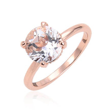 Load image into Gallery viewer, Classic Solitaire Round Rose Gold White Topaz Ring