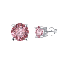 Load image into Gallery viewer, Pink Moissanite Stud Earrings - FineColorJewels