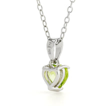 Load image into Gallery viewer, Natural Peridot Rhodium Heart Necklace