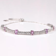 Load image into Gallery viewer, Pink Sapphire Adjustable Bracelet - FineColorJewels