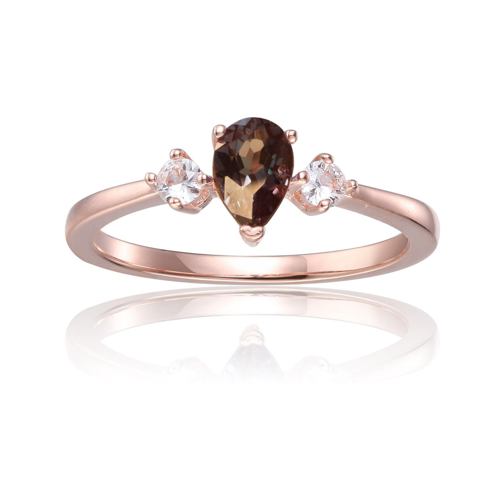 Alexandrite Engagement Ring in Rose Gold