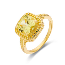 Load image into Gallery viewer, Yellow Sapphire Cushion Statement Ring - FineColorJewels