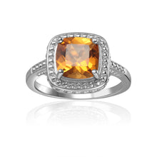 Load image into Gallery viewer, Cushion Citrine Ring - FineColorJewels