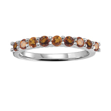 Load image into Gallery viewer, Sterling Silver Round Citrine Ring - FineColorJewels