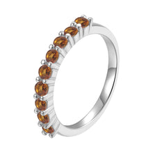 Load image into Gallery viewer, Sterling Silver Round Citrine Ring - FineColorJewels